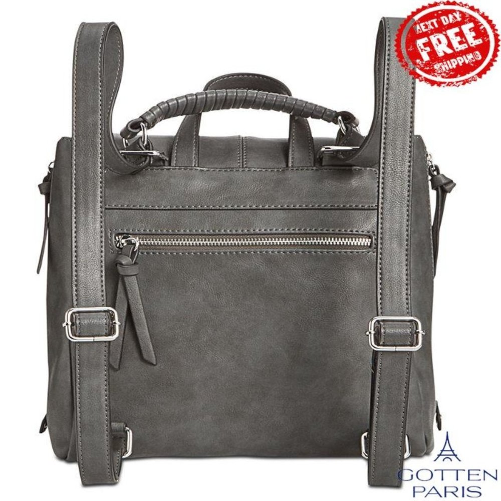 I.N.C. International Concepts Elliah Convertible Backpack Charcoal/Silver Women - Picture 4 of 7